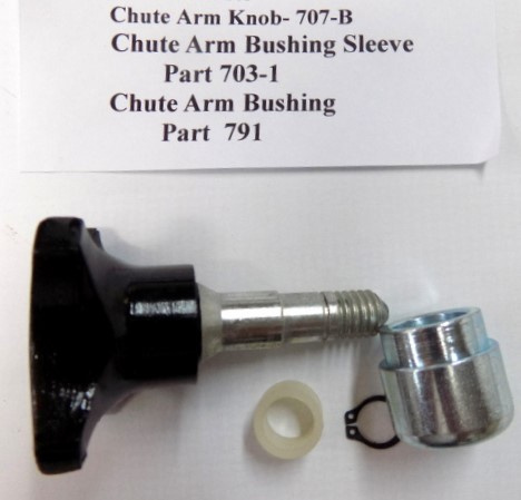 Globe Slicer Chute Arm Knob Assy. Knob-708-8, Sleeve Bushing 703-1, Chute Arm Bushing New